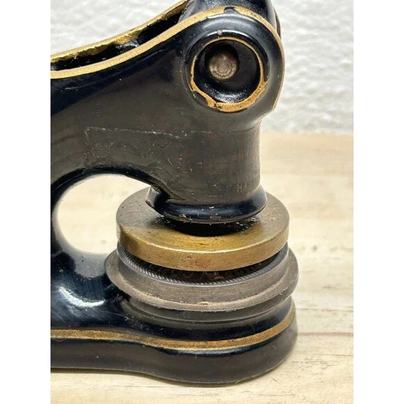 Antique Parker Cast Iron Etna Casualty & Surety Company Push Seal Emboser Stamp